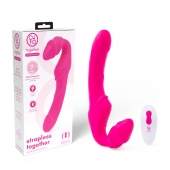 Розовый безремневой страпон на радиоуправлении Strapless Together - 22 см. - Together Toy - купить с доставкой в Элисте