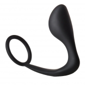 Черное эрекционное кольцо с анальной пробкой Anal Plug With Cockring - Dream Toys - в Элисте купить с доставкой