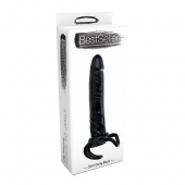 Чёрная насадка-фаллос для двойного проникновения INFLATABLE DILDO SLIM DONG  - 13,5 см. - Toyz4lovers - в Элисте купить с доставкой