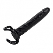 Чёрная насадка-фаллос для двойного проникновения INFLATABLE DILDO SLIM DONG  - 13,5 см. - Toyz4lovers - в Элисте купить с доставкой