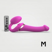 Ярко-розовый безремневой страпон Multi Orgasm Size M с клиторальной стимуляцией - Strap-on-me - купить с доставкой в Элисте