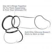 Набор из трех черных эрекционных колец Silicone 3-Ring Stamina Set - Pipedream - в Элисте купить с доставкой
