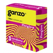 Презервативы с анестетиком для продления удовольствия Ganzo Long Love - 3 шт. - Ganzo - купить с доставкой в Элисте