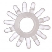 Прозрачное гелевое эрекционное кольцо с шипиками - Toyfa Basic - в Элисте купить с доставкой