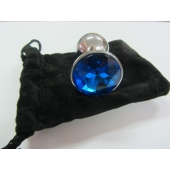 Анальное украшение BUTT PLUG  Small с синим кристаллом - 7 см. - Anal Jewelry Plug - купить с доставкой в Элисте