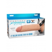 Полый страпон на ремнях 8’’ Hollow Silicone Strap-on - Pipedream - купить с доставкой в Элисте