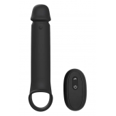 Черная насадка-удлинитель с вибрацией Vibrating Extender With Remote - Dream Toys - в Элисте купить с доставкой