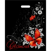 Черный пакет Glamour с вырубной ручкой (38х47 см) - Сима-Ленд - купить с доставкой в Элисте