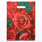 Пакет с цветочным принтом и вырубной ручкой (30х40 см) - Сима-Ленд - купить с доставкой в Элисте