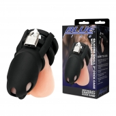 Черная клетка для пениса Silicone Small 2 in Cock Cage With Ball Divider - BlueLine - купить с доставкой в Элисте