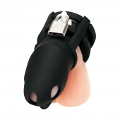 Черная клетка для пениса Silicone Small 2 in Cock Cage With Ball Divider - BlueLine - купить с доставкой в Элисте
