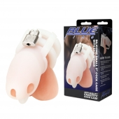 Белая клетка для пениса Silicone Small 2 in Cock Cage With Ball Divider - BlueLine - купить с доставкой в Элисте