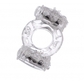 Прозрачное виброкольцо с двумя вибропульками - Toyfa Basic - в Элисте купить с доставкой