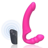 Розовый безремневой страпон Straples Strap-On Dildo - Erokay - купить с доставкой в Элисте