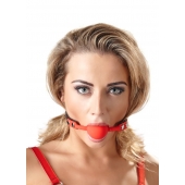 Силиконовый кляп-шар на чёрных ремешках Red Gag silicone - Orion - купить с доставкой в Элисте