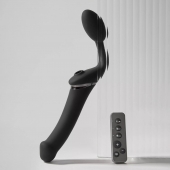 Черный безремневой вибрострапон Strap-On-Me Multi Orgasm Size XL - Strap-on-me - купить с доставкой в Элисте