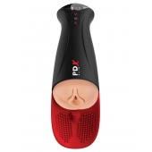 Телесный мастурбатор-вагина в черной колбе с вибрацией Fuck-O-Matic Pro XL - Pipedream - в Элисте купить с доставкой