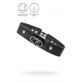 Черный чокер-ошейник со связанными кольцами на подложке - Pecado - купить с доставкой в Элисте