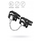 Черные кожаные наручники-браслеты из двух ремешков - Pecado - купить с доставкой в Элисте