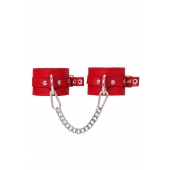 Красные мягкие кожаные оковы с люверсами - Pecado - купить с доставкой в Элисте