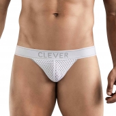 Белые перфорированные трусы-джоки Clever Ambar Jockstrap - Clever Masculine Underwear купить с доставкой