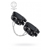 Черные кожаные оковы с двумя ремешками - Pecado - купить с доставкой в Элисте