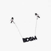 Зажимы на соски с кожаной подвеской BDSM - Crazy Handmade - купить с доставкой в Элисте