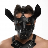 Черная кожаная маска «Собака» - Crazy Handmade - купить с доставкой в Элисте