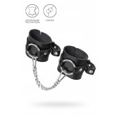 Черные наручники из толстой натуральной кожи с люверсами - Pecado - купить с доставкой в Элисте