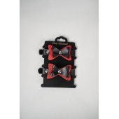 Черно-красные кожаные наручники с бантиками - Crazy Handmade - купить с доставкой в Элисте