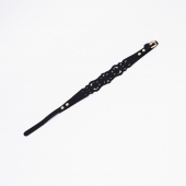 Черный ажурный чокер с золотистой фурнитурой - Crazy Handmade - купить с доставкой в Элисте