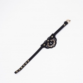 Черный чокер с клепками и золотистой фурнитурой - Crazy Handmade - купить с доставкой в Элисте