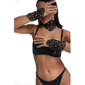 Фигурный набор для БДСМ-игр с узорами и золотистой фурнитурой - Crazy Handmade - купить с доставкой в Элисте