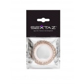 Эрекционное кольцо с бежевыми «ресничками» - Sextaz - в Элисте купить с доставкой
