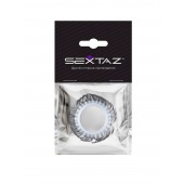 Эластичное эрекционное колечко с черными «ресничками» - Sextaz - в Элисте купить с доставкой
