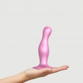 Розовая насадка Strap-On-Me Dildo Plug Curvy size M - Strap-on-me - купить с доставкой в Элисте