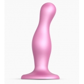 Розовая насадка Strap-On-Me Dildo Plug Curvy size M - Strap-on-me - купить с доставкой в Элисте