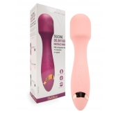 Нежно-розовый силиконовый wand-вибратор - 18,5 см. - Erokay