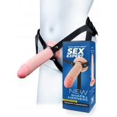 Мужской полый страпон на регулируемых ремешках - 22 см. - Sex Expert - купить с доставкой в Элисте