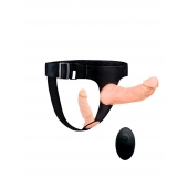 Женский страпон с 2 насадками, вибрацией и пультом ДУ - Erowoman-Eroman - купить с доставкой в Элисте