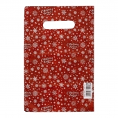 Красный подарочный новогодний пакет с вырубной ручкой (20х30 см) - Сима-Ленд - купить с доставкой в Элисте