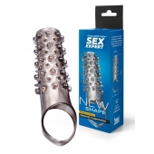 Дымчатая насадка на пенис с шипами и выпуклостями - 12 см. - Sex Expert - в Элисте купить с доставкой