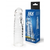 Прозрачная закрытая насадка на член - 15 см. - Sex Expert - в Элисте купить с доставкой