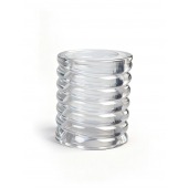 Прозрачная сквозная насадка на пенис с ребрышками - Sex Expert - в Элисте купить с доставкой