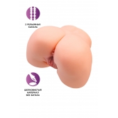 Телесный мастурбатор в форме попки с 2 любовными входами - No Name - в Элисте купить с доставкой