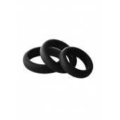 Набор из 3 черных эрекционных колец Smooth Silicone Cockring Pack - Dream Toys - в Элисте купить с доставкой