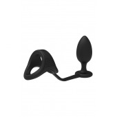 Черное эрекционное кольцо с анальной пробкой Cockstrap With Anal Plug - Dream Toys - в Элисте купить с доставкой