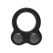 Черное эрекционное кольцо с утяжелителями Cockring Dual Weight - Dream Toys - в Элисте купить с доставкой