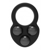 Черное эрекционное кольцо с утяжелителями - Dream Toys - в Элисте купить с доставкой