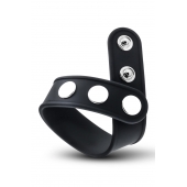 Черное эрекционное кольцо на кнопках - Blush Novelties - в Элисте купить с доставкой